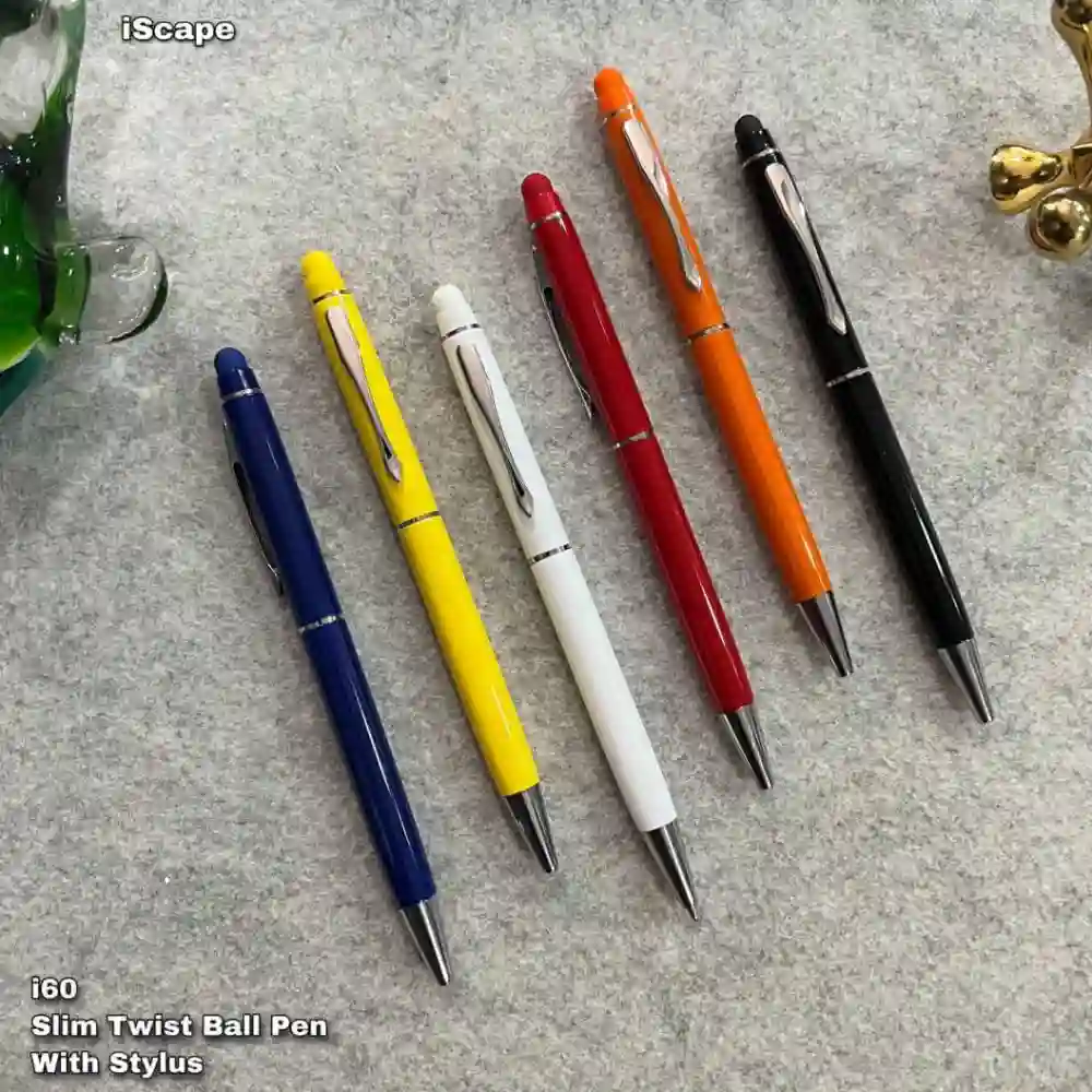 Personalized Iscape Slim with Twist Ball Pen with Stylus